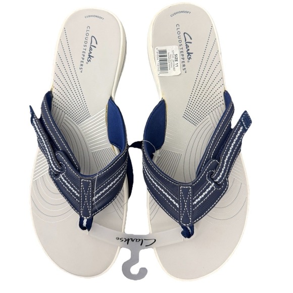 Clarks Shoes - Clarks Women's Brinkley Jazz Flip Flops Cloudsteppers Size 11 Navy Blue New